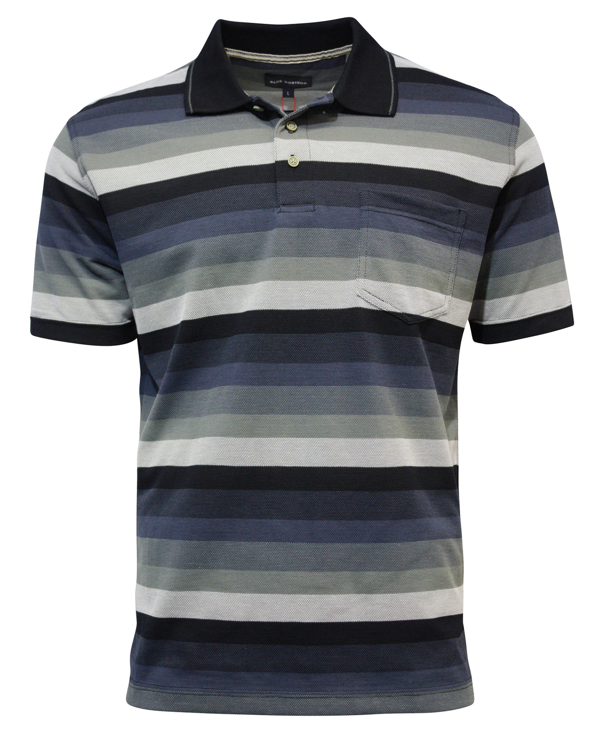 Blue Horizon Jersey Stripe Polo