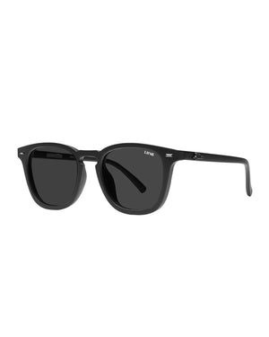 The Liive Manhattan Sunglasses feature a stylish black design, glossy frame, and sleek rectangular lenses. These polycarbonate lenses provide reliable UV protection while offering a classic and versatile look.