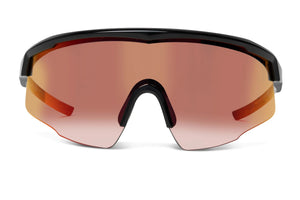 The Liive Z Chisel Safety Mirror Sunglasses have shatterproof, large orange-tinted lenses with UV protection. A sleek black frame, single continuous lens design, and nose pad ensure ultimate comfort while looking sporty.