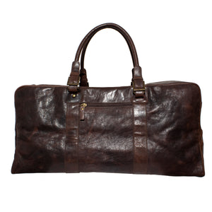 A Pierre Cardin Rustic Leather Overnight Bag, featuring a sturdy handle.