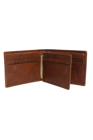 The Pierre Cardin Wallet, made from genuine Italian leather with a slightly worn texture, offers RFID protection and numerous card slots and compartments for practicality and security.