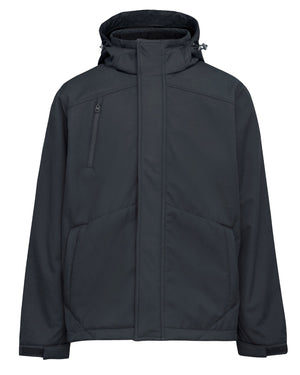 The Rainbird Jones Softshell Sherpa Lined Jacket in dark green features a zip-up front, two side pockets, and one chest pocket. Designed for cold weather with a stylish minimalist look, it’s crafted from waterproof fabric to keep you dry while maintaining its sleek appearance.