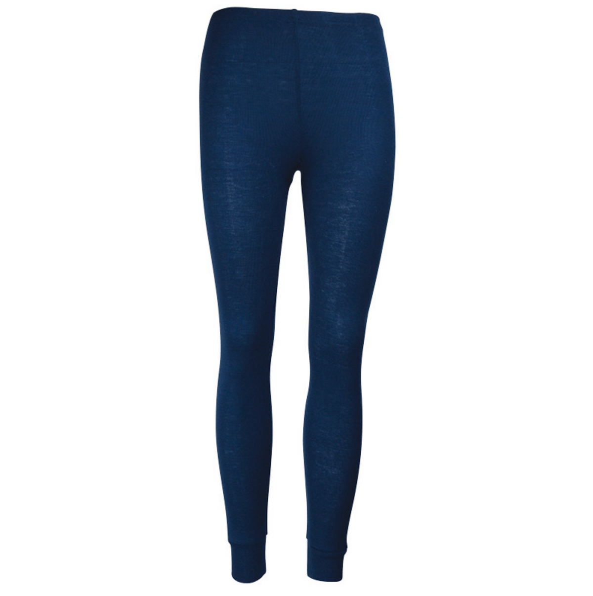 The Sherpa Unisex Polypro Thermal Pant in dark blue offers a snug fit with soft, stretchy fabric for lightweight warmth. Featuring ribbed ankle cuffs and excellent moisture management, they're ideal for chilly days. Displayed on a plain white background, these pants blend comfort and functionality.