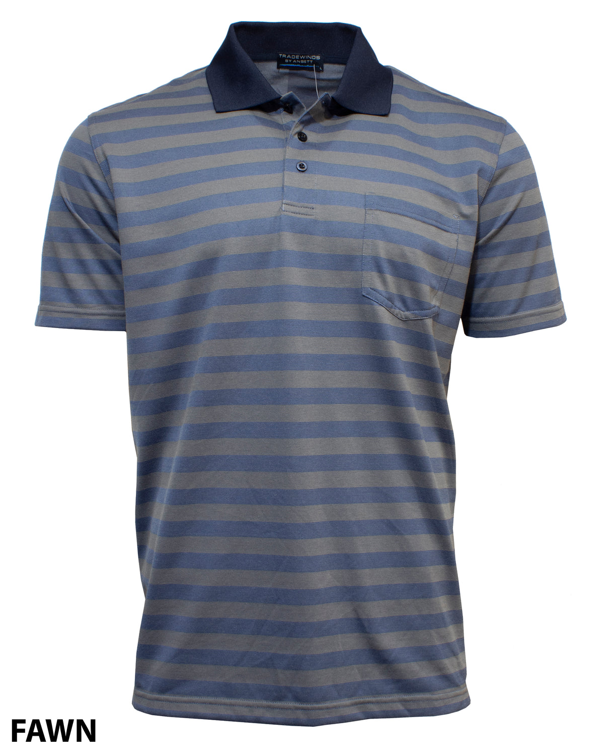 Tradewinds Box Stitch Stripe Polo