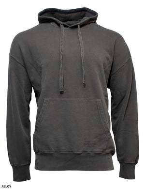 The Academy Brand Bondi Hood in alloy is a casual hoodie with a front pocket, drawstrings, long sleeves, and a relaxed fit for everyday comfort, displayed against a white background.