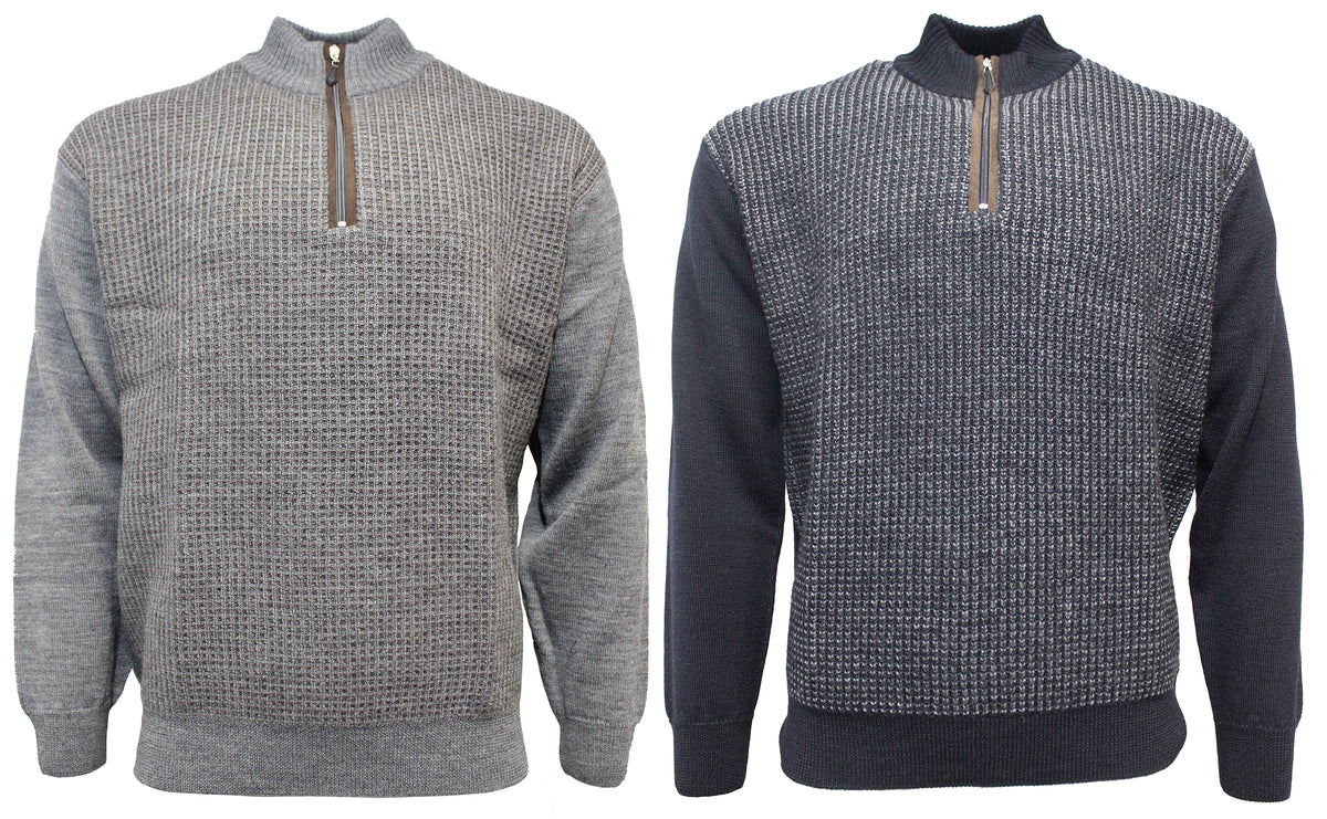 Ansett Pure Wool Crow Foot Half Zip (4498692276361)