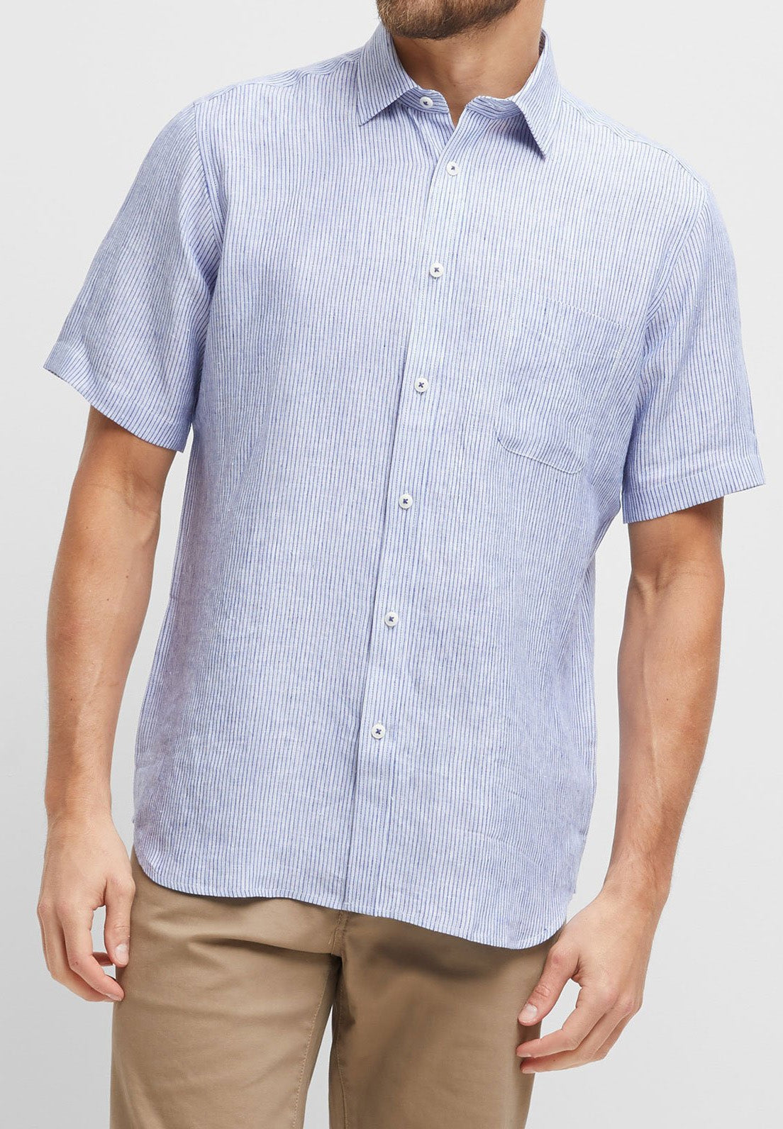 Blazer Edwin Linen Stripe Shirt (4498786386057)