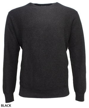 The Blazer Mason Cotton Fashion Crew Neck jumper is plain, long-sleeved, black, and regular fit with a crew neckline, shown on a white background. "BLACK" is displayed in the lower left corner.