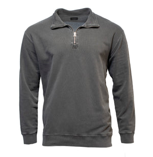 The Academy Brand Bondi 1/2 Zip Sweat in Alloy features long sleeves, a high collar, and a half-zip front, shown on a white background.