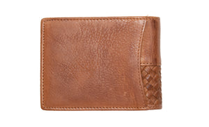 The Pierre Cardin Men's Wallet is crafted from genuine Italian leather and features a brown woven texture on the right side, combining simple elegance with RFID protection for peace of mind.