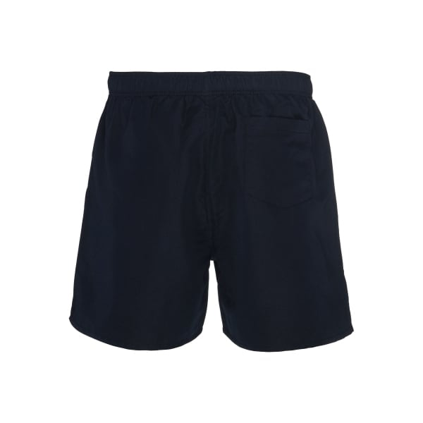A pair of Canterbury Tonal Tactic Shorts in plain navy blue, featuring an elastic waistband and a single back pocket, crafted from 100% Polyester, displayed against a white background.