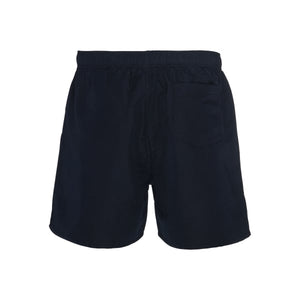A pair of Canterbury Tonal Tactic Shorts in plain navy blue, featuring an elastic waistband and a single back pocket, crafted from 100% Polyester, displayed against a white background.
