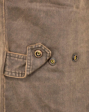 A close-up of a pocket on the Outback Landsman Vest, highlighting its water-resistant and machine-washable material.
