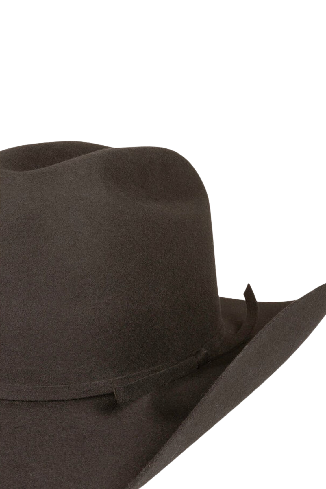 A close-up of a black Ringers Western Drafter Wool Hat with a simple hatband, shown against a white background.