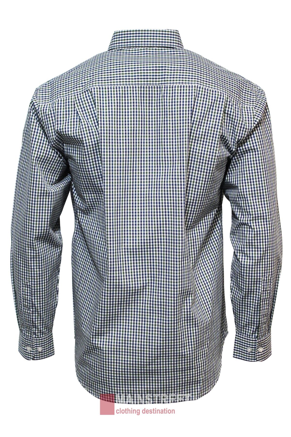 The Bisley Countryman Shirt, shown from the back against a white background, features long sleeves, a button-up design, and a black and white check pattern.