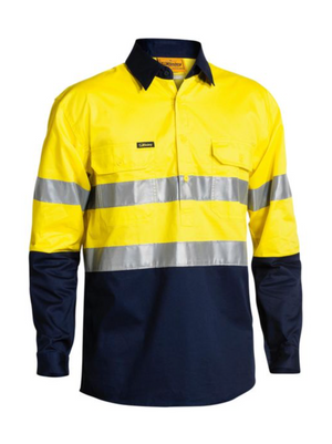 Bisley Taped Hi Vis Closed Front Cool Lightweight Shirt