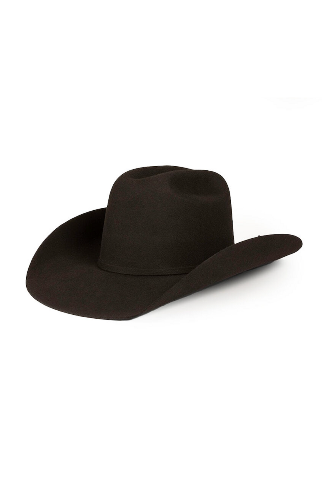 The Ringers Western Drafter Wool Hat features a wide brim, high crown, and black felt design, showcased on a white background—a timeless classic from the Ringers Western collection.