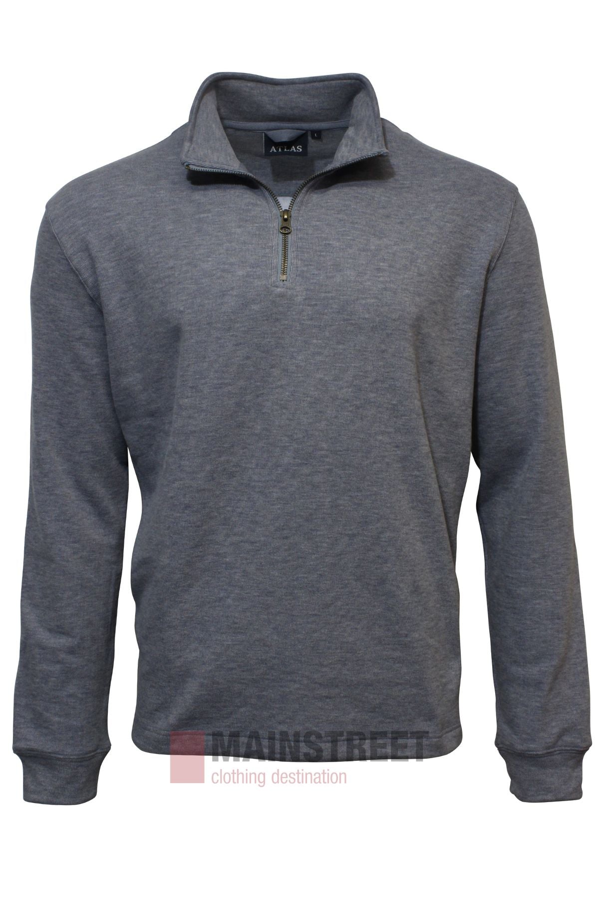 A gray Atlas 1/4 Zip Soft Touch Fleece pullover, featuring a quarter-zip collar and a minimalist design with no visible logos or patterns, is displayed against a plain white background.