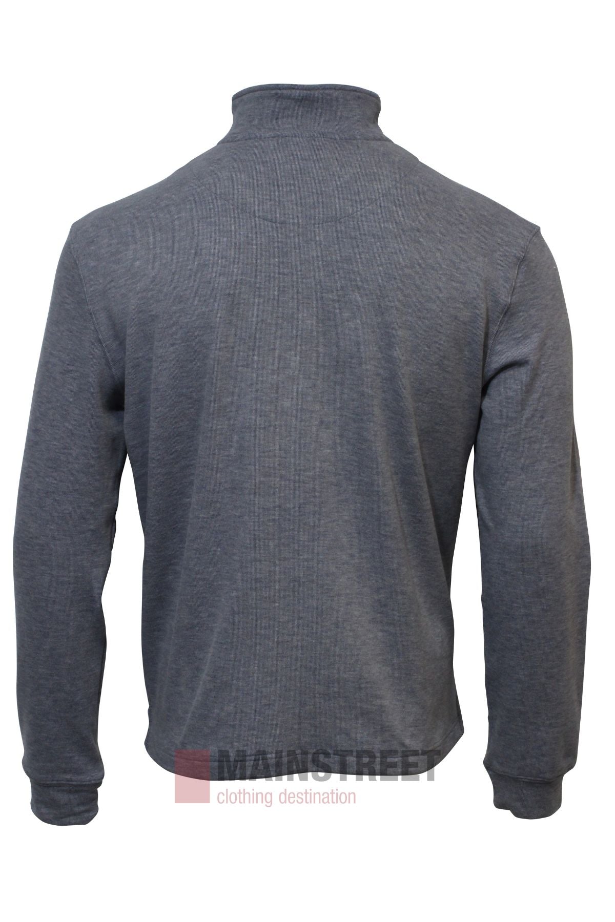 Back view of the Atlas 1/4 Zip Soft Touch Fleece, featuring a mock neck and ribbed cuffs. This casual, comfortable quarter-zip sweatshirt is shown against a white background.