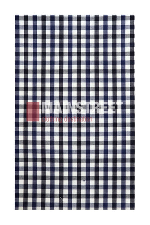 A rectangular fabric featuring a black and white checkered gingham pattern, reminiscent of the classic Bisley Countryman Short Sleeve Shirt, laid flat against a white background.