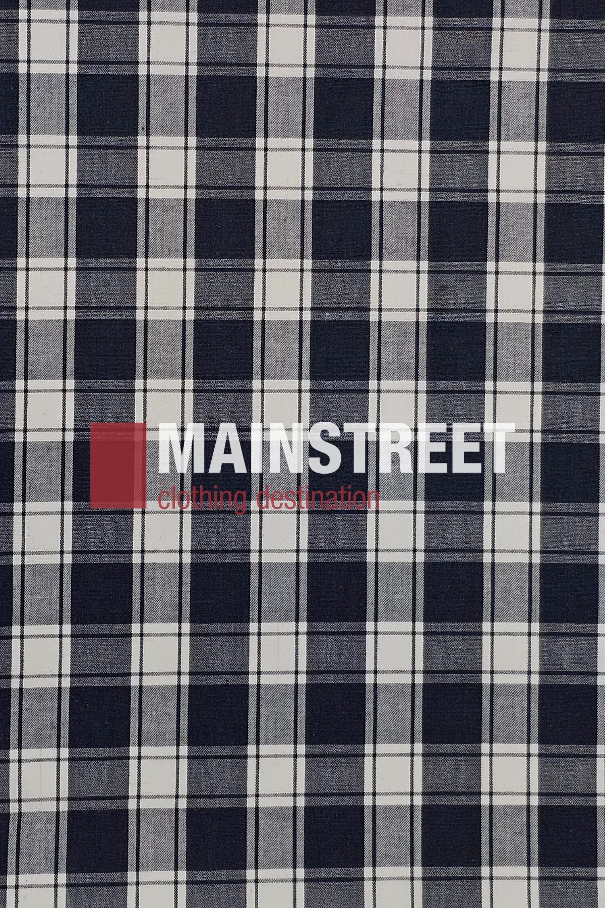 A black and white plaid fabric background with the text "Bisley Western Shirt" overlaid in white and red blocks.