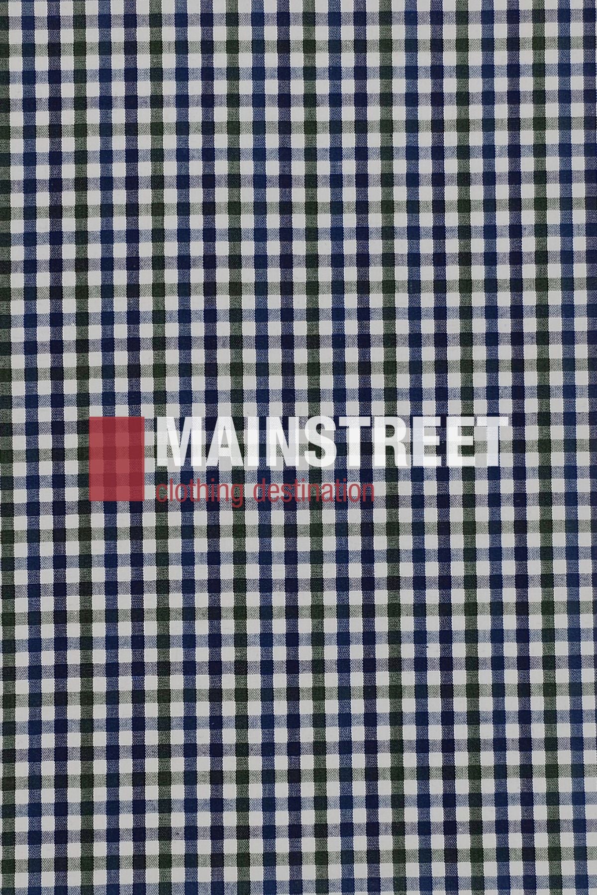 A blue, green, and white checkered pattern features the words "Bisley Countryman Shirt" overlaid in bold white and red text.