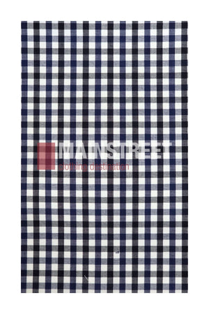 A rectangular fabric featuring a black and white checkered gingham pattern inspired by the Bisley Countryman Shirt, displayed on a white background.