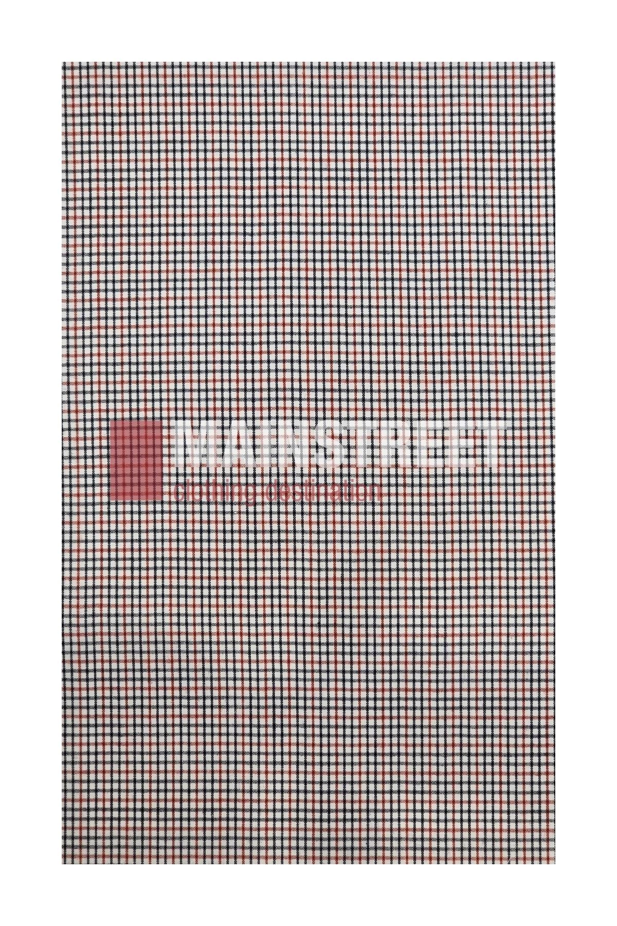 A classic Bisley Countryman Shirt featuring a small grid check pattern of intersecting red, blue, and white lines. The Mainstreet watermark spans the center, while buttoned chest pockets offer added style and practicality.