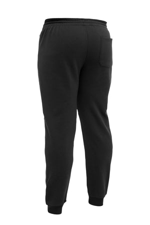 Bisley Work Fleece Trackpant shown from the back, featuring an elastic waistband, a single right back pocket, and fitted ankle cuffs. Displayed on a plain white background.