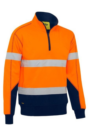 Bisley Taped Hi Vis Fleece Pullover With Sherpa Lining