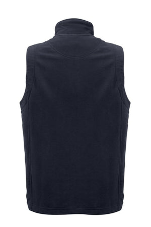 Back view of the Biz Collection Plain Vest—a sleeveless, dark navy blue vest with a high collar and clean, plain design.
