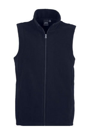 The Biz Collection Plain Vest is a sleeveless black vest with a high collar and full front zipper, shown on a plain white background.