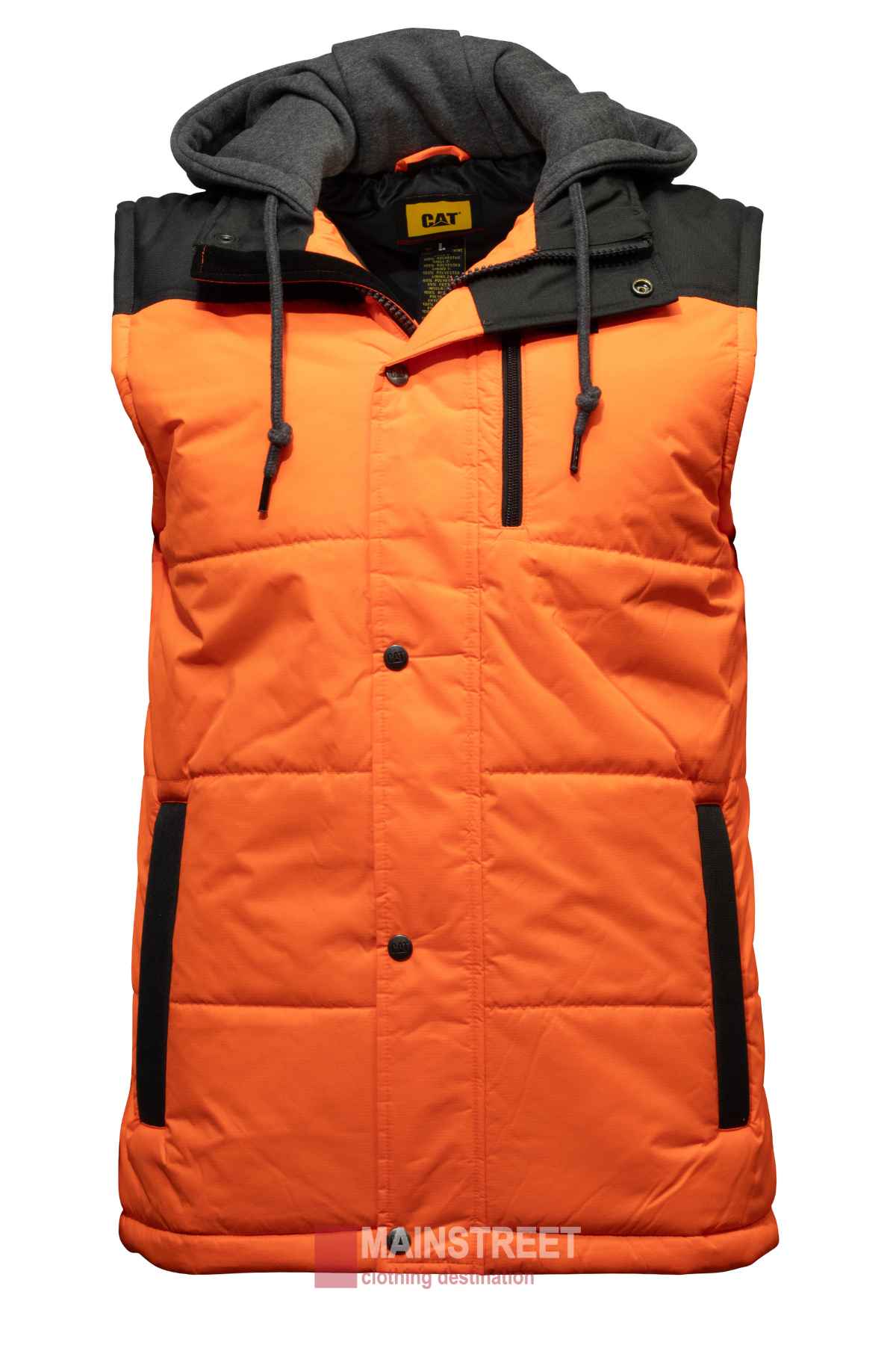 CAT Hi Vis Hooded Work Vest Mainstreet Clothing