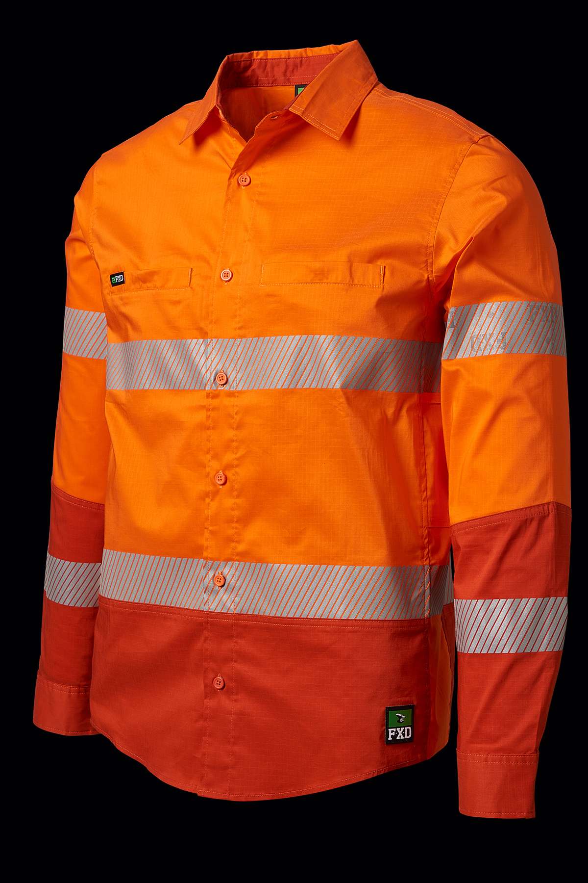 FXD LSH2T Stretch Taped Hi Vis Long Sleeve Work Shirt Mainstreet