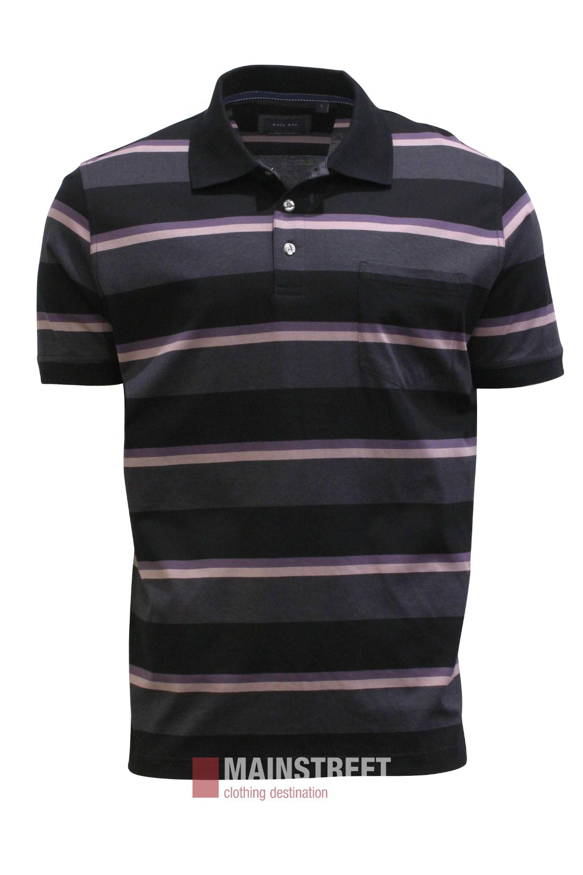 Back Bay Mercerised Cotton Stripe Polo Shirt