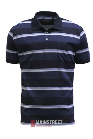 Back Bay Mercerised Cotton Stripe Polo Shirt