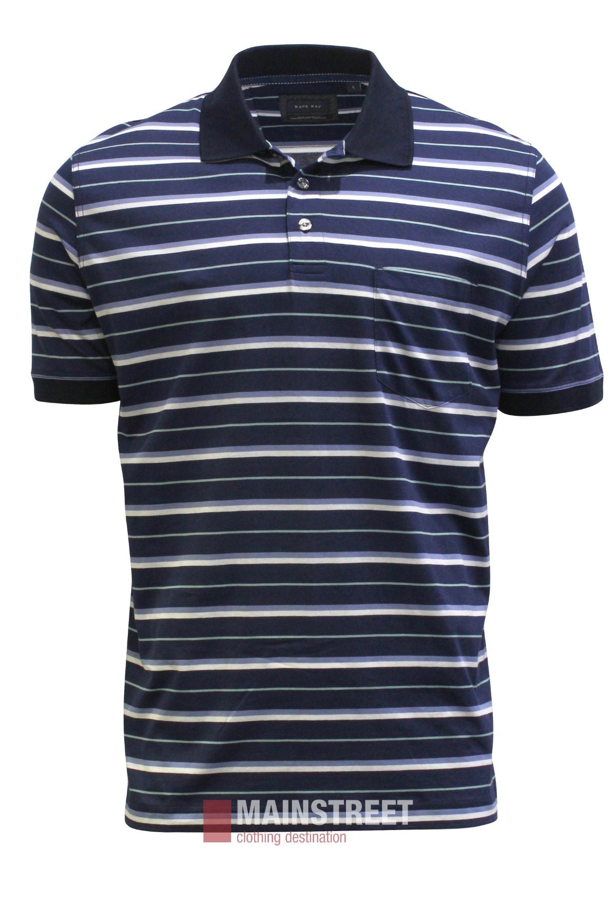 Back Bay Mercerised Cotton Stripe Polo Shirt