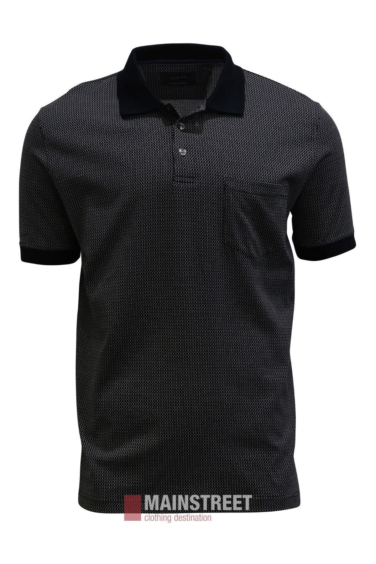 Back Bay Mercerised Cotton Check Jacquard Polo Shirt