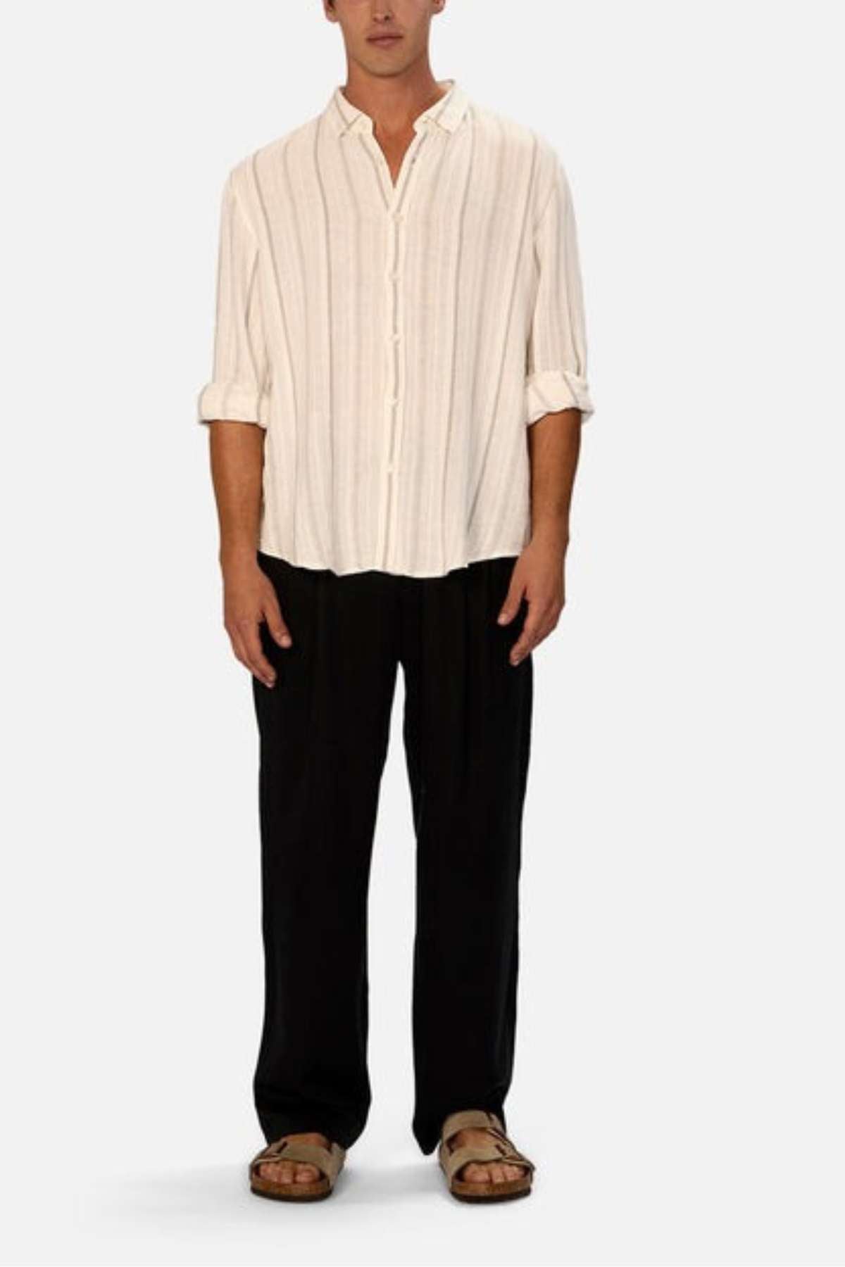 Industrie - The Bolzano SHirt - Linen blend full button shirt - cream off white in colour