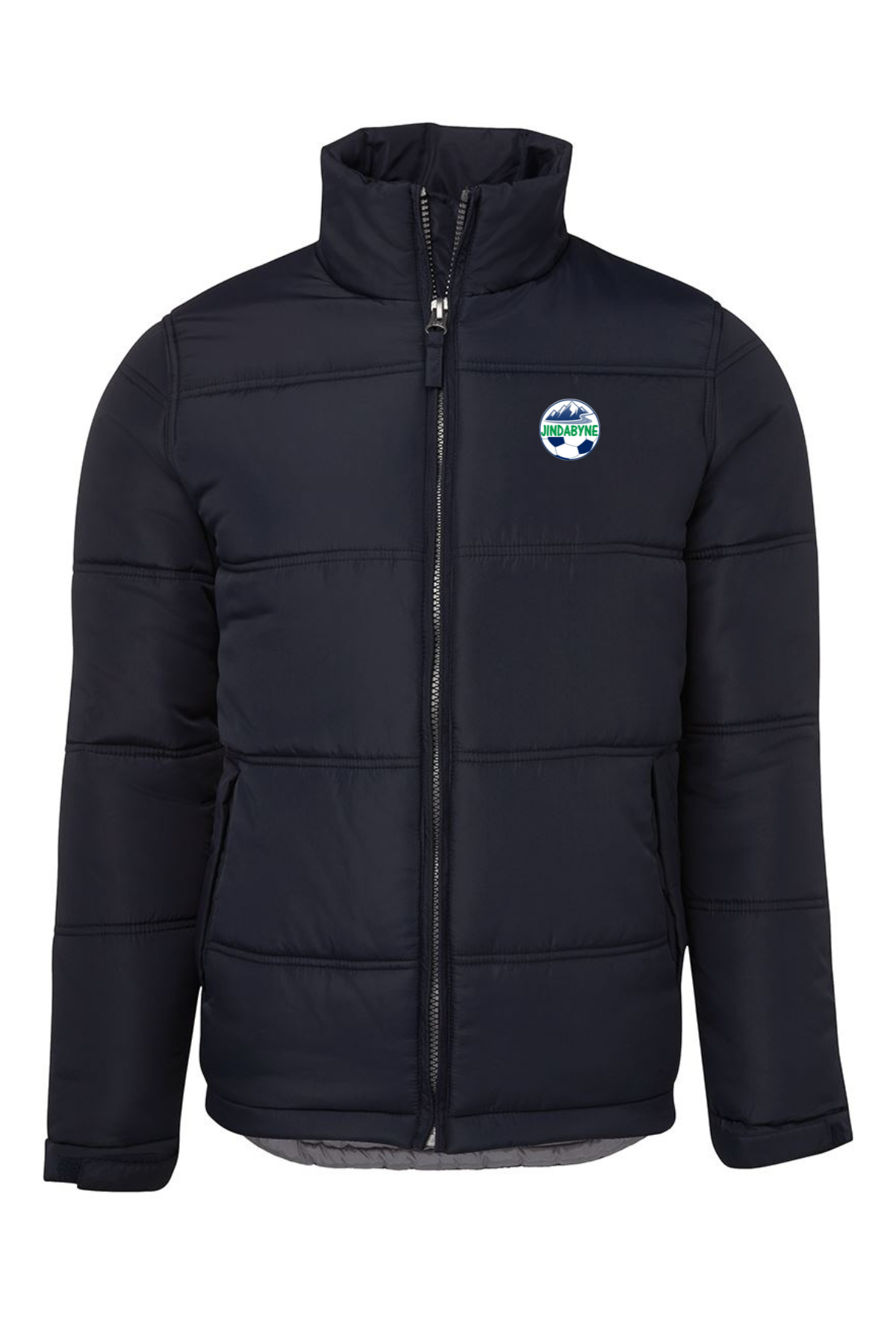 Jindabyne Football club Puffer Jacket with custom embroidery from Mainstreet Clothing Cooma NSW