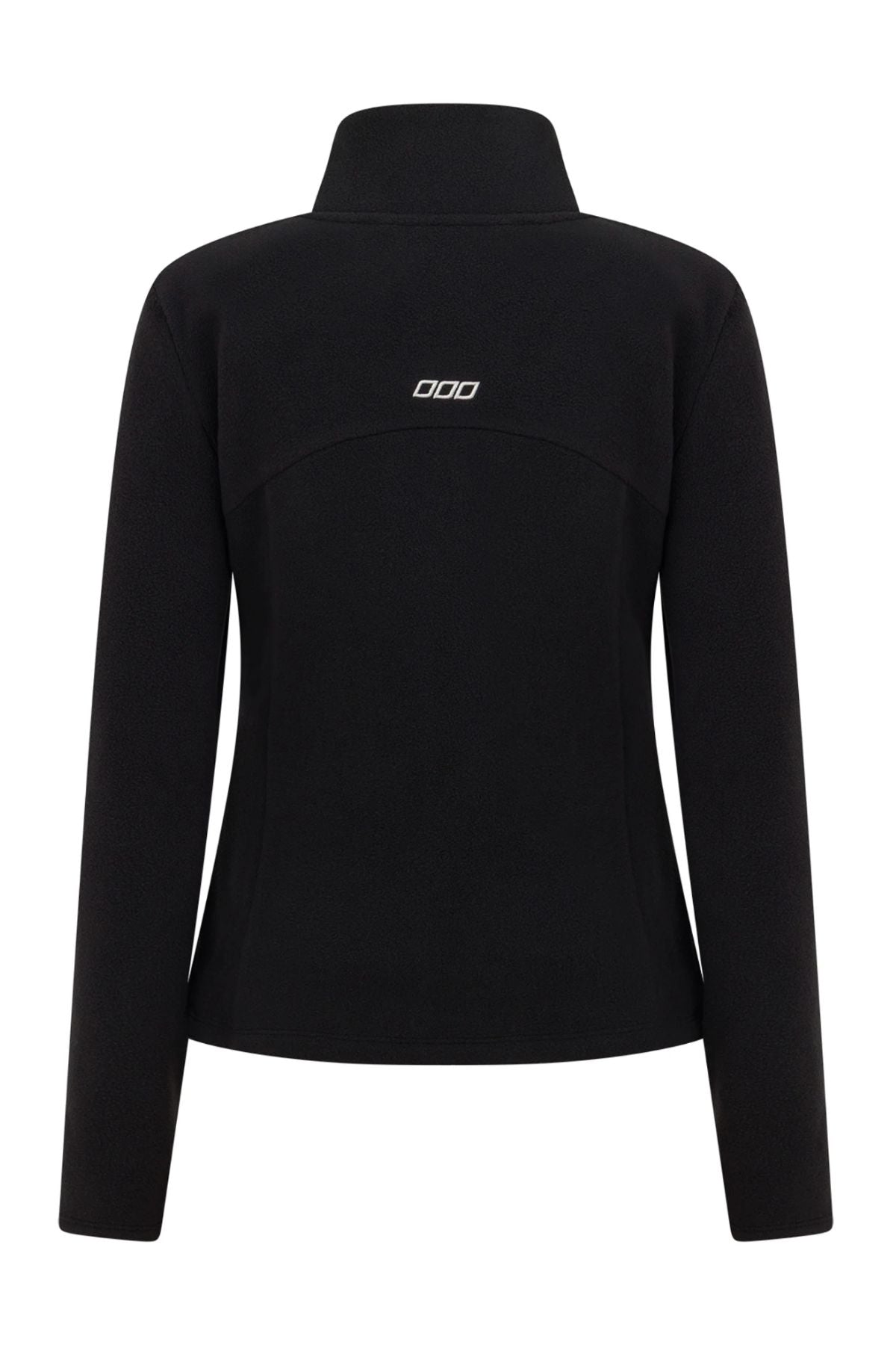 The Lorna Jane Amy Polar Fleece Zip Through Jacket is a black long-sleeve jacket with a high collar and small white "ODD" logo on the back, offering cozy warmth in a stylish design inspired by Lorna Jane’s signature style.