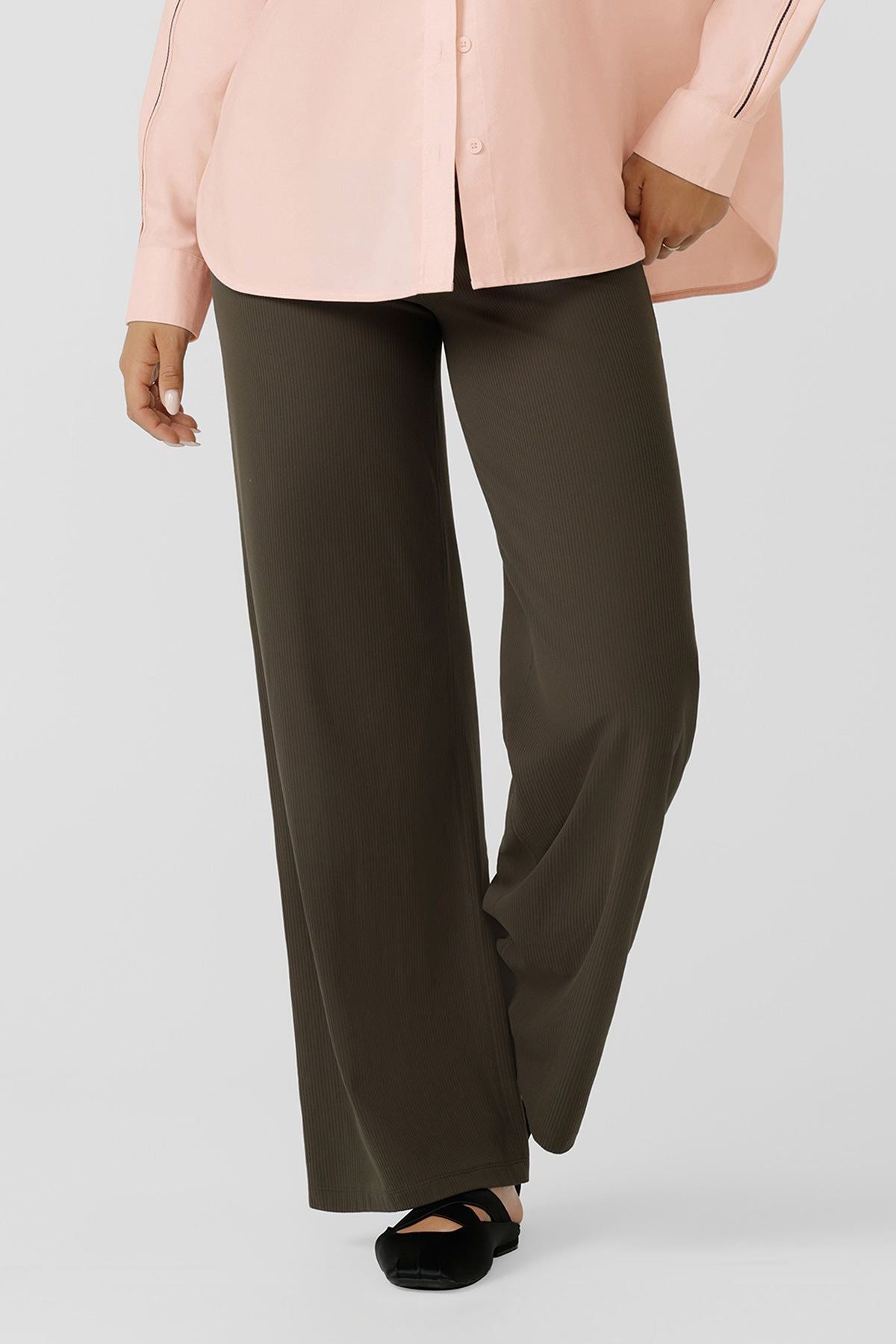 Lorna Jane Ultra Plush Luxe Rib Wide Leg Pant
