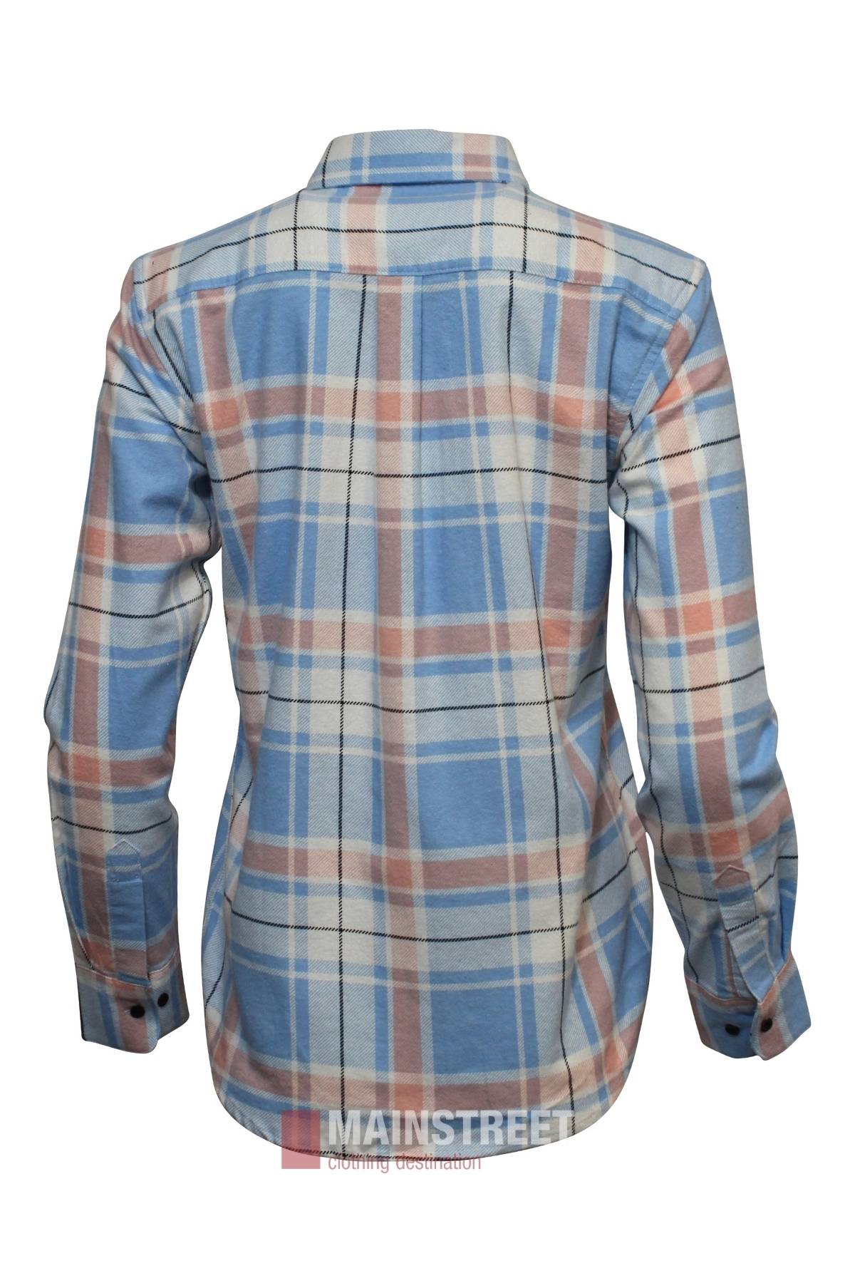 Milton Ladies Flannelette Shirts - Baby Blue 210 - Mainstreet Clothing