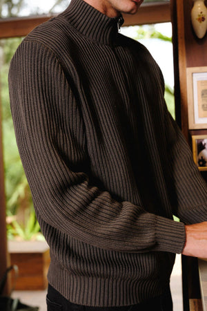 Mr Simple Beau Quarter Zip Knit Sweater