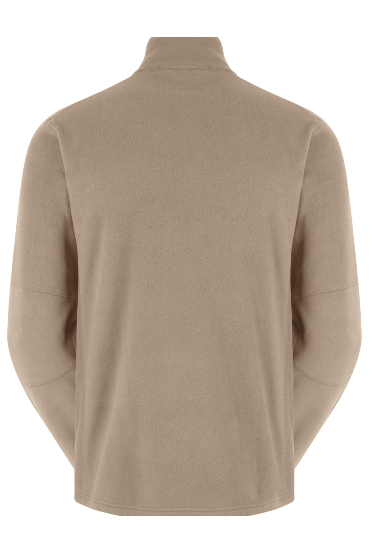 The Ridgeline Narvik Fleece is a light brown, long-sleeve outdoor fleece featuring a high collar and simple seam detailing on the back. The design is plain, with no visible logos or embellishments.