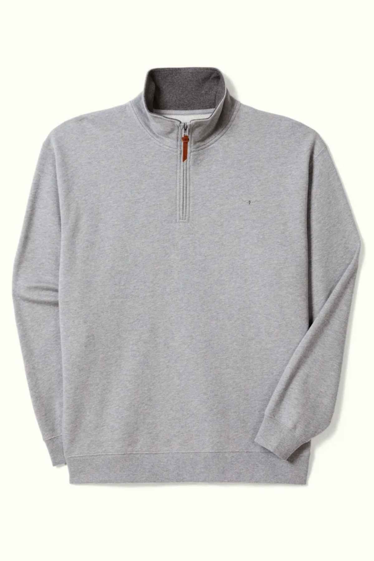 RM Williams Mulyungarie Fleece in the colour Grey Marle. Front view of jumper