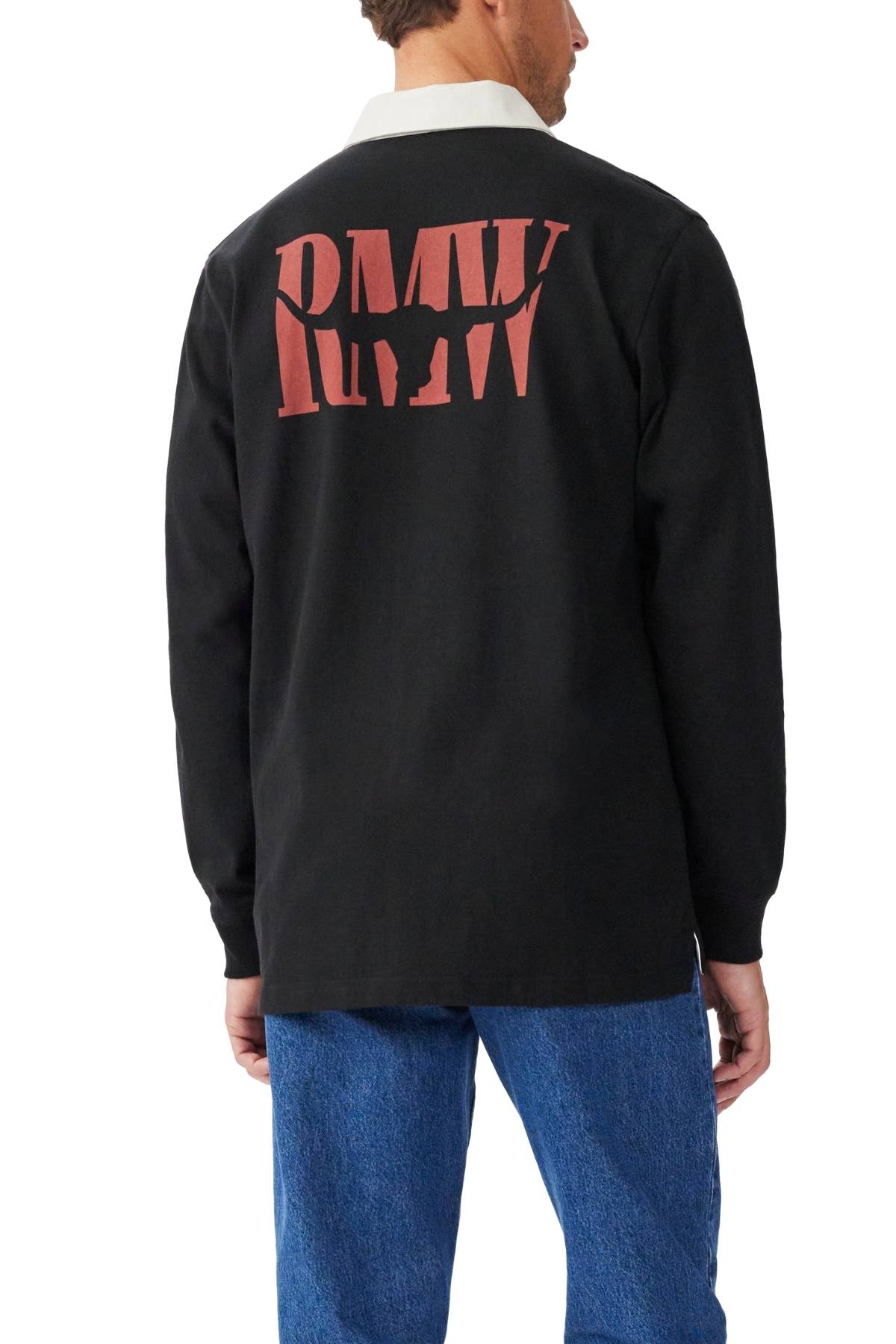 RM Williams Branded Rugby - Black - Mainstreet Clothing