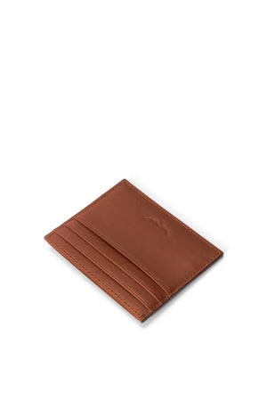 The RM Williams Farrier Cardholder, shown on a white background, is a brown full grain leather accessory with three card slots.