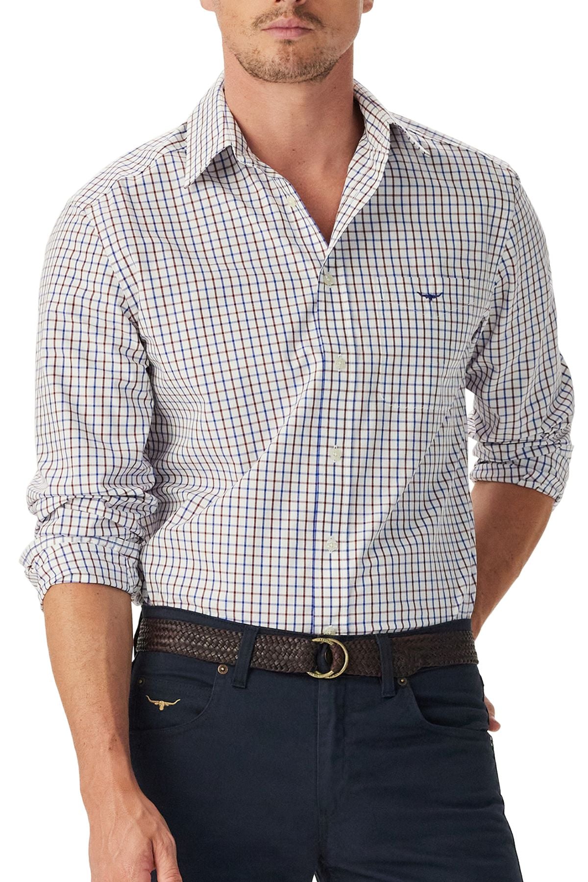 RM Williams Newland Poplin Check Shirt