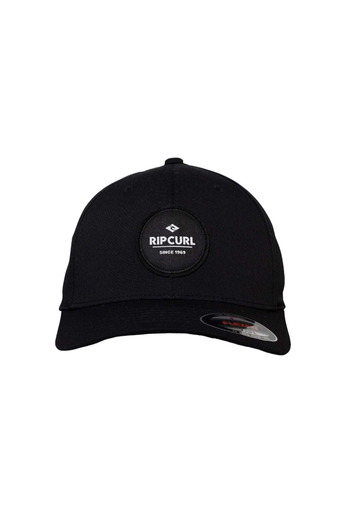 The Rip Curl Routine Flexfit Cap features a curved brim and a circular front patch with "Rip Curl Since 1969." Its mid-profile design, along with the Flexfit sticker, ensures comfort and classic style.